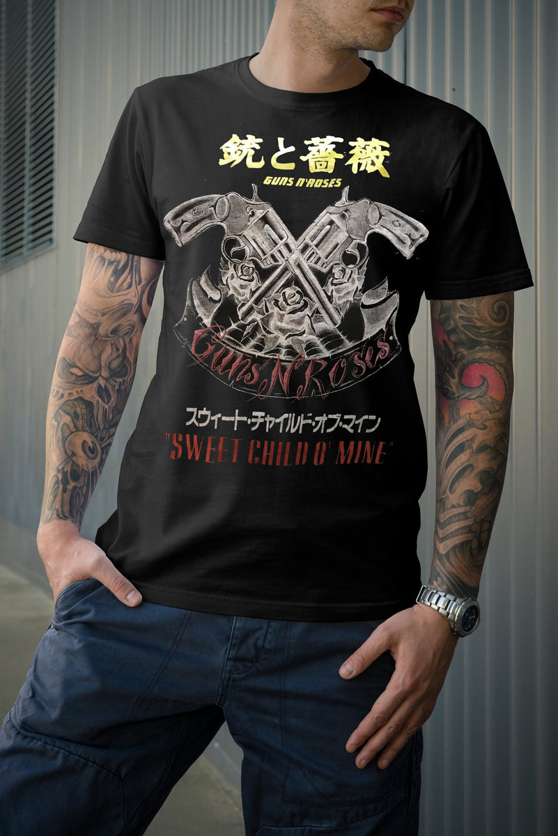 Tee shirt guns sales n roses homme