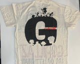 Gorillaz - Live On Letterman (Cream White Oversized Print) T-Shirt - Noise In Stereo