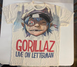 Gorillaz - Live On Letterman (Cream White Oversized Print) T-Shirt - Noise In Stereo