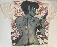 Gorillaz - Murdoc Naked (Cream White Oversized Print) T-Shirt - Noise In Stereo