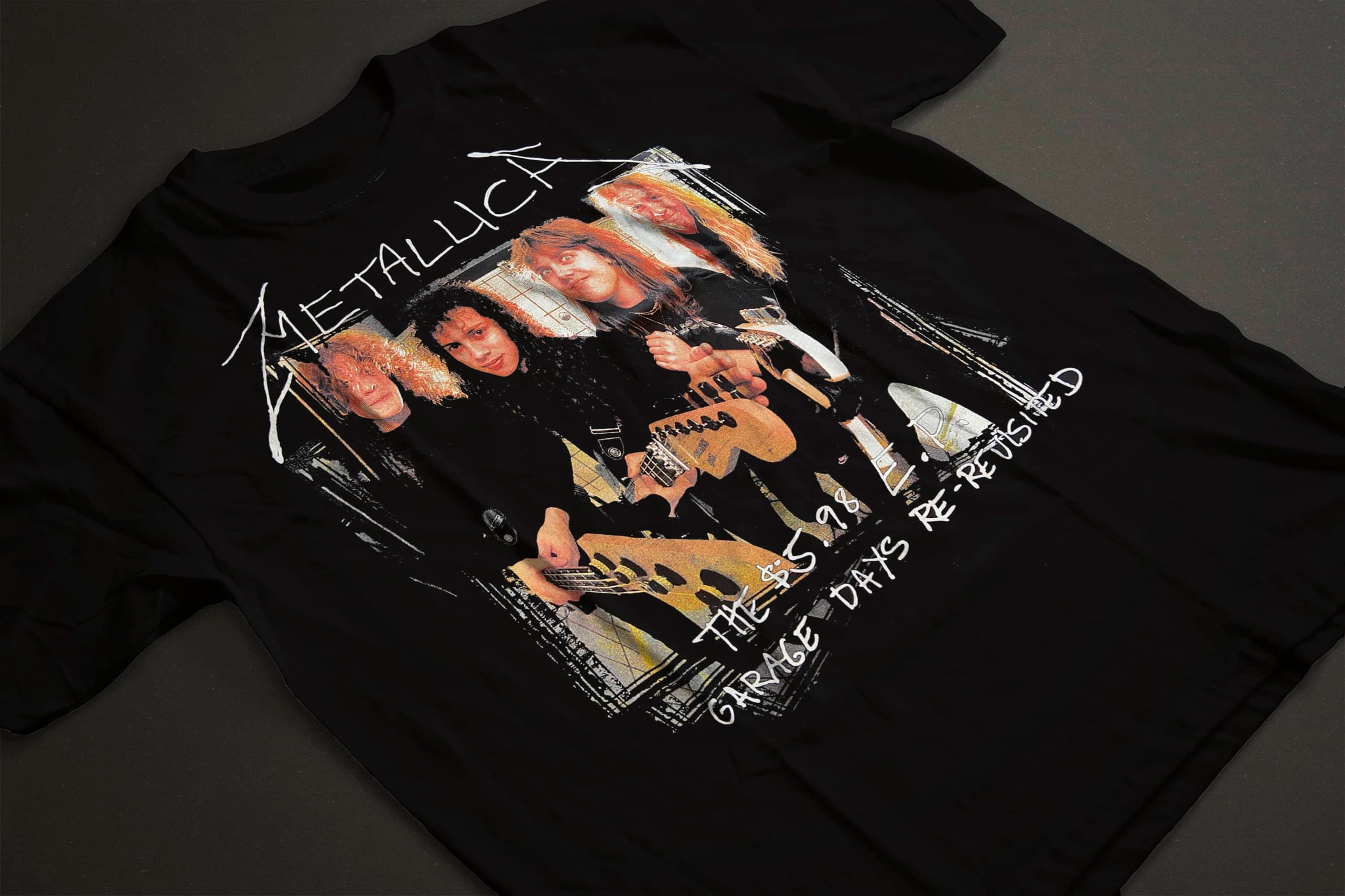 Metallica 40th Anniversary Garage Band Logo T-Shirt - Official Men's Black Tee